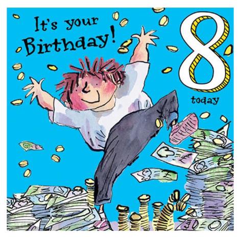 8th Birthday David Walliams Billionaire Boy Card £2.10